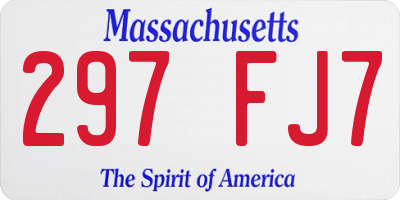 MA license plate 297FJ7