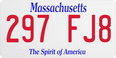 MA license plate 297FJ8