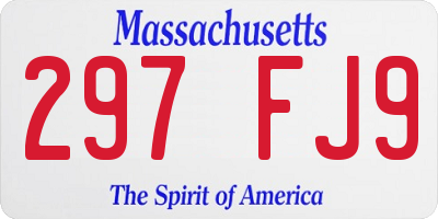 MA license plate 297FJ9