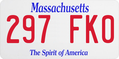 MA license plate 297FK0