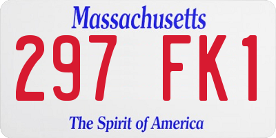 MA license plate 297FK1
