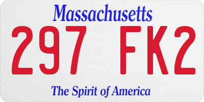 MA license plate 297FK2