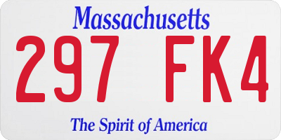 MA license plate 297FK4