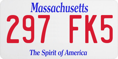MA license plate 297FK5