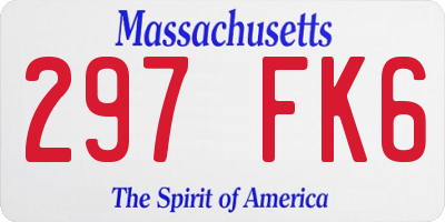 MA license plate 297FK6
