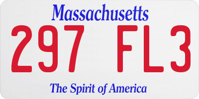 MA license plate 297FL3