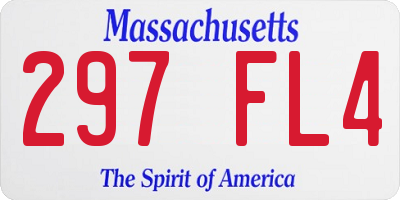 MA license plate 297FL4