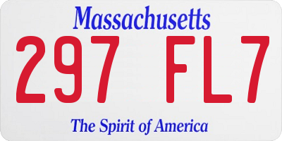 MA license plate 297FL7