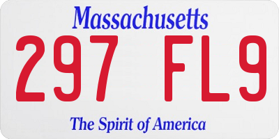 MA license plate 297FL9