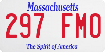 MA license plate 297FM0