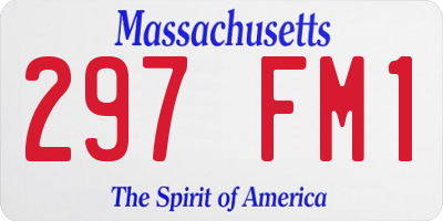 MA license plate 297FM1
