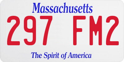 MA license plate 297FM2