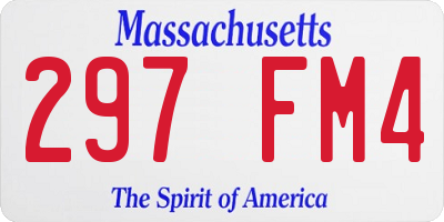 MA license plate 297FM4