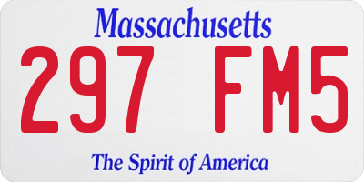 MA license plate 297FM5