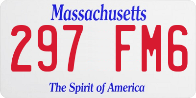 MA license plate 297FM6