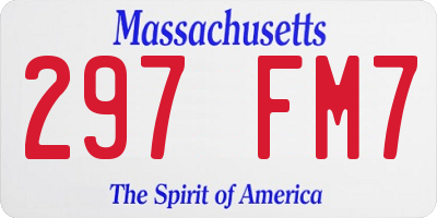 MA license plate 297FM7