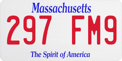MA license plate 297FM9