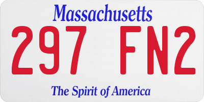 MA license plate 297FN2