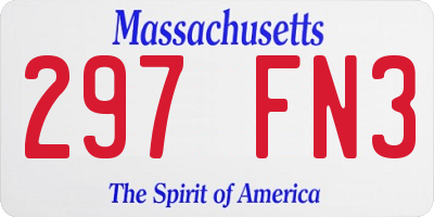 MA license plate 297FN3