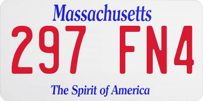 MA license plate 297FN4