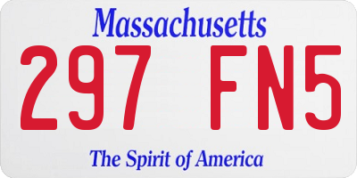 MA license plate 297FN5