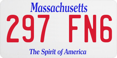 MA license plate 297FN6