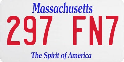 MA license plate 297FN7