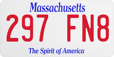 MA license plate 297FN8