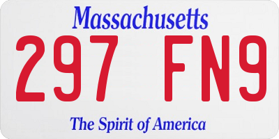 MA license plate 297FN9