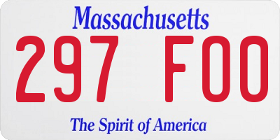 MA license plate 297FO0