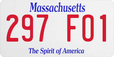 MA license plate 297FO1