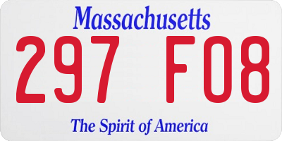MA license plate 297FO8