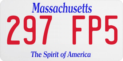 MA license plate 297FP5