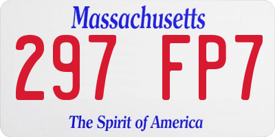 MA license plate 297FP7