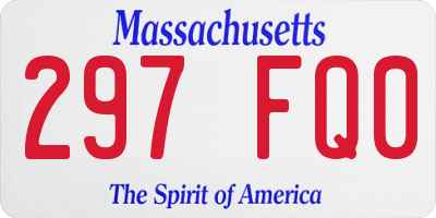 MA license plate 297FQ0