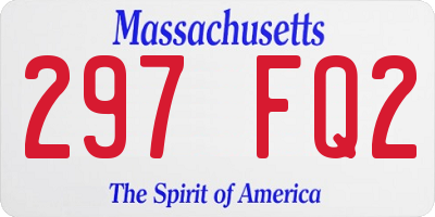 MA license plate 297FQ2