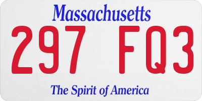 MA license plate 297FQ3