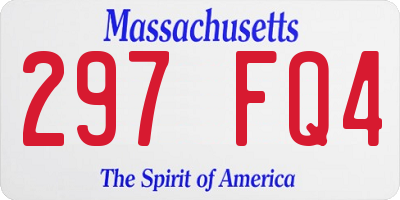 MA license plate 297FQ4