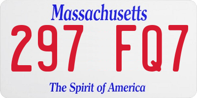 MA license plate 297FQ7
