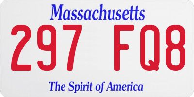 MA license plate 297FQ8