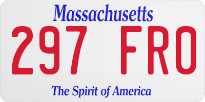 MA license plate 297FR0