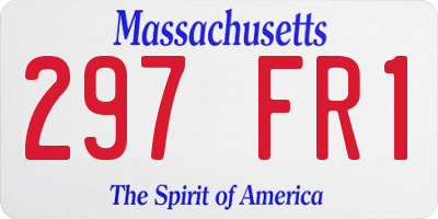 MA license plate 297FR1