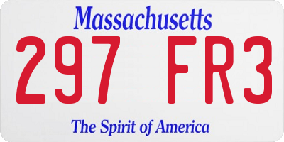 MA license plate 297FR3