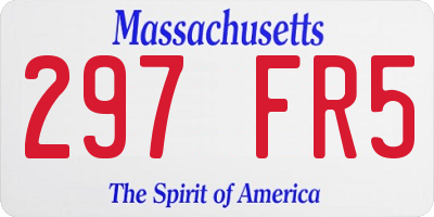 MA license plate 297FR5
