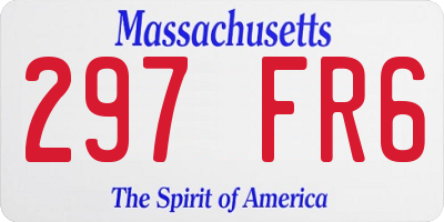 MA license plate 297FR6