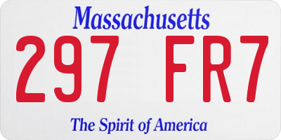 MA license plate 297FR7
