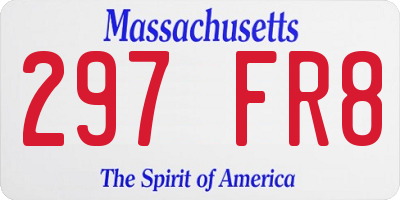 MA license plate 297FR8