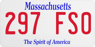 MA license plate 297FS0