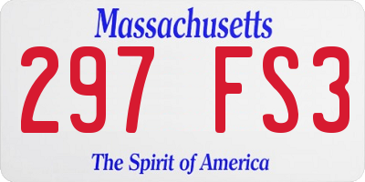 MA license plate 297FS3