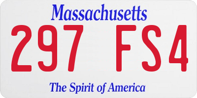 MA license plate 297FS4
